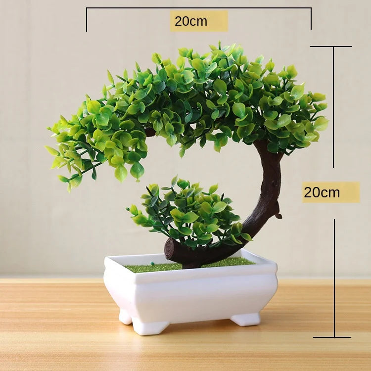 Mini Bonsai Plante i Plast til Skrivebordsdekoration