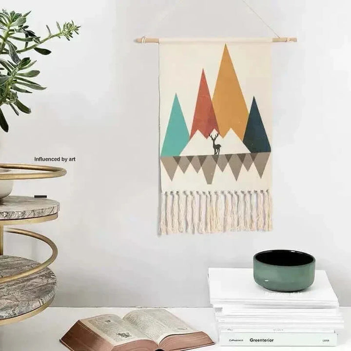Håndlavet Bomulds Makramé Vægophæng 50x70 cm