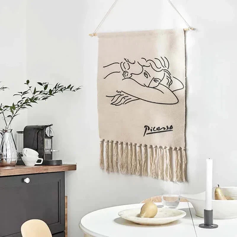 Håndlavet Bomulds Makramé Vægophæng 50x70 cm