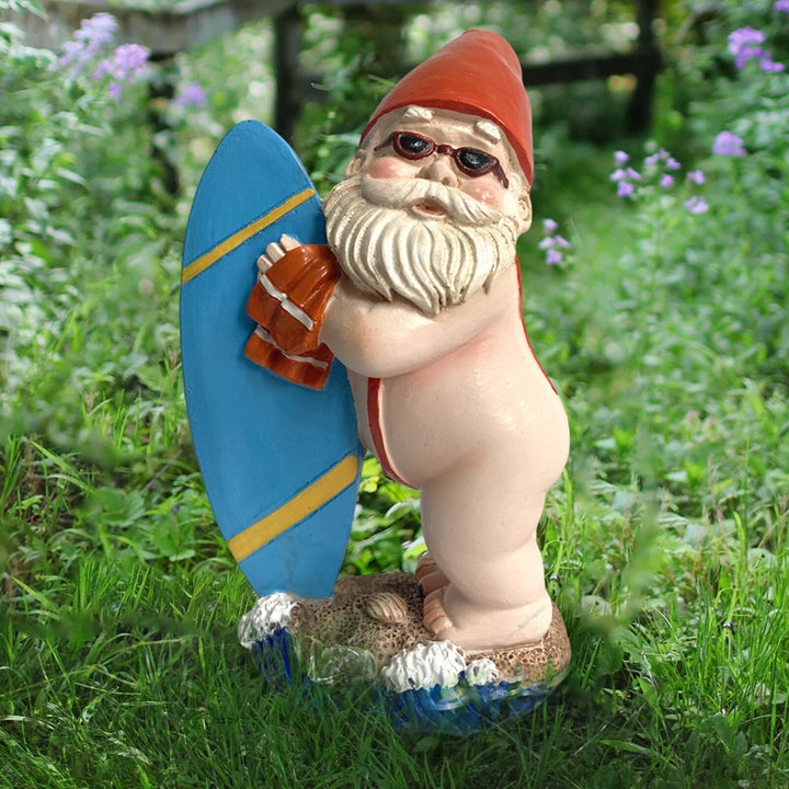 Surfboard Havegnom Statue i Harpiks - Legende Udendørs Dekor
