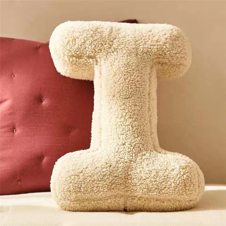 Alfabet Bogstav Pude i Kastanjebrun Fleece