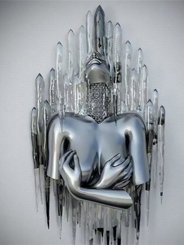 Abstrakt Lærred Kunsttryk af Par til Stueindretning