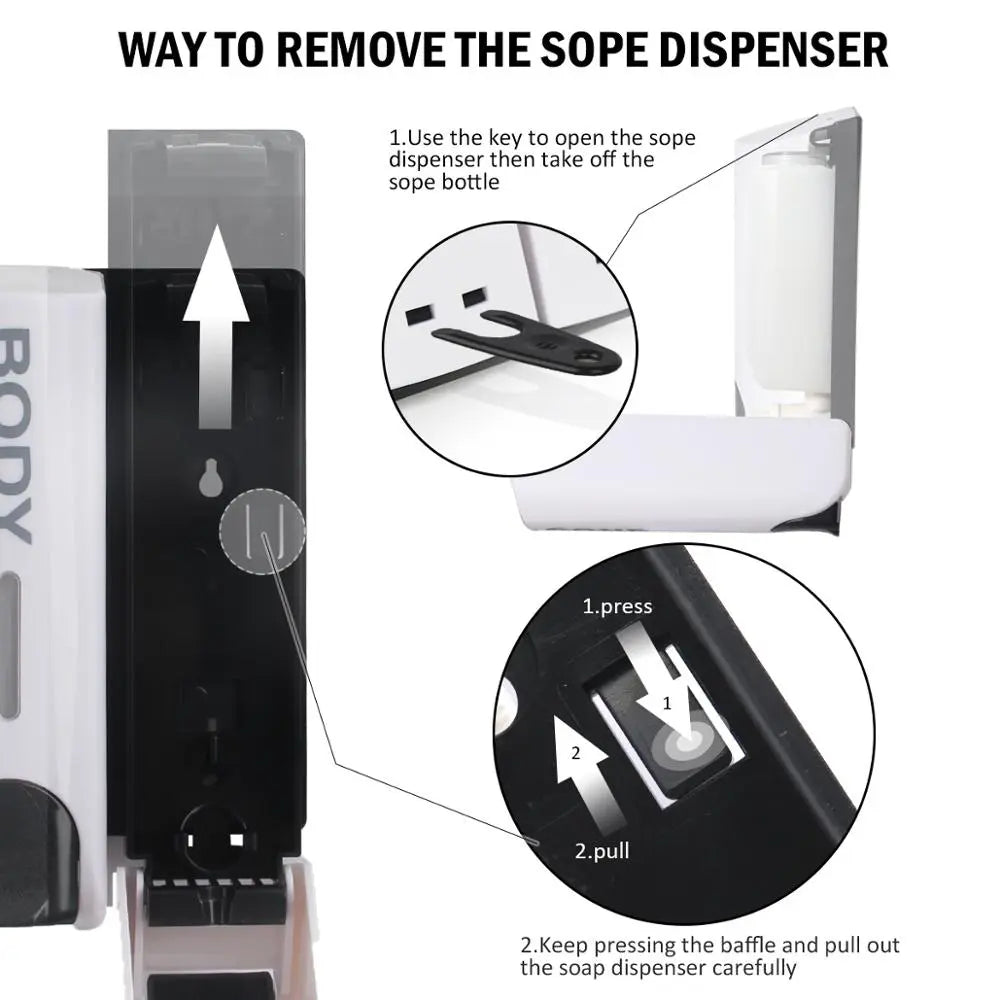 Væghængt Shampoo- og Balsamdispenser Sæt med 350 ml Kapacitet