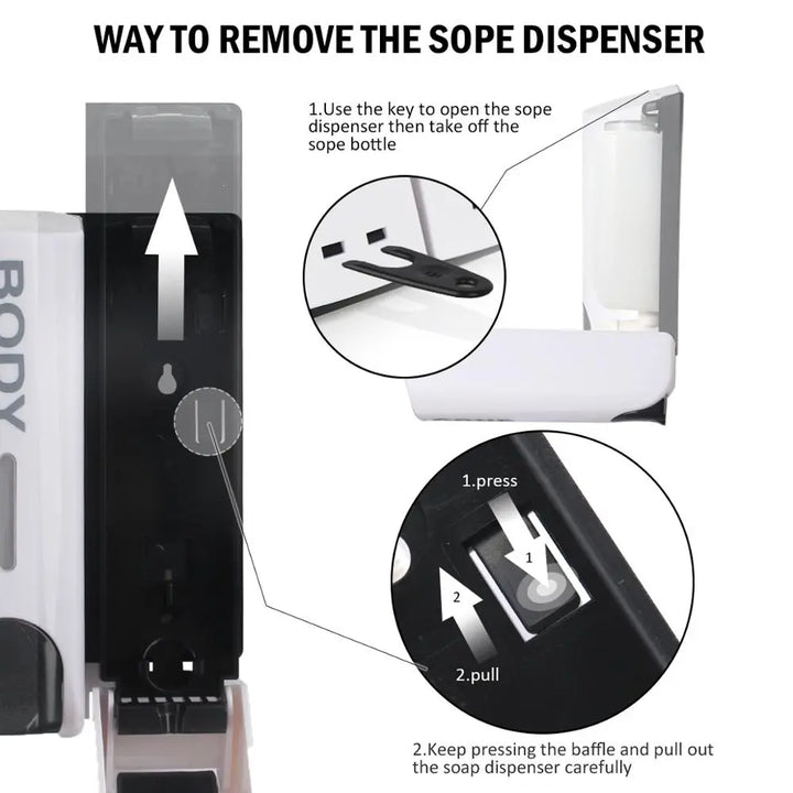 Væghængt Shampoo- og Balsamdispenser Sæt med 350 ml Kapacitet