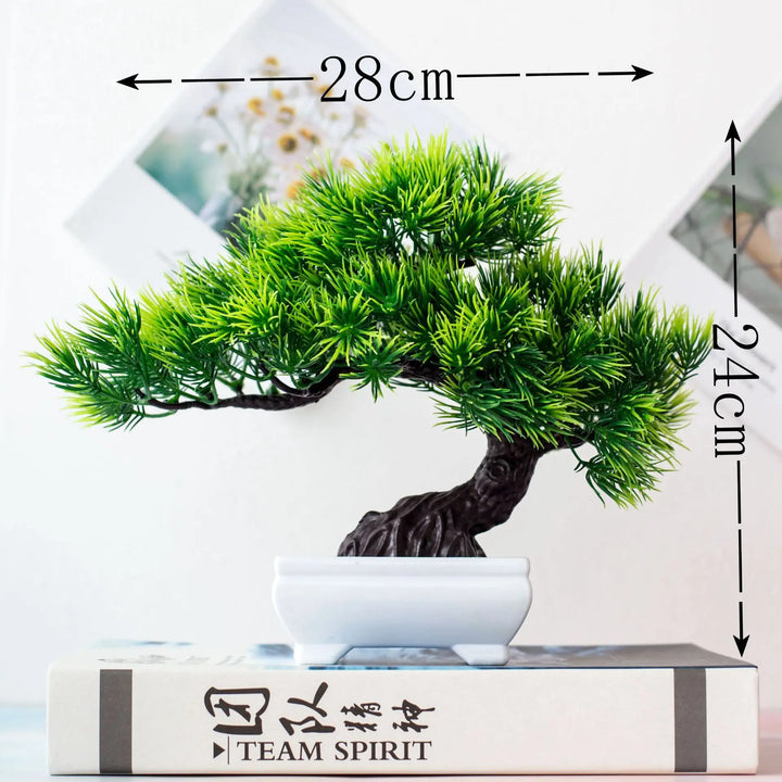 Mini Bonsai Plante i Plast til Skrivebordsdekoration
