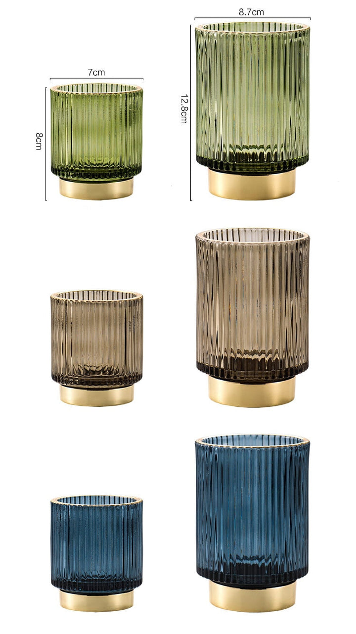 Guldfolie Makeup Organizer i Tonet Glas