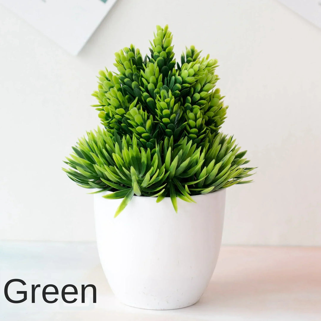 Mini Bonsai Plante i Plast til Skrivebordsdekoration