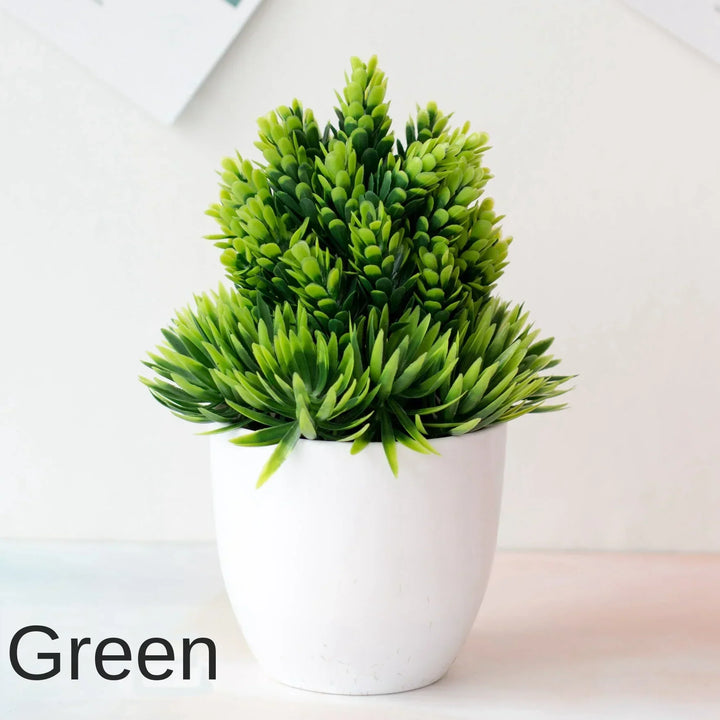 Mini Bonsai Plante i Plast til Skrivebordsdekoration