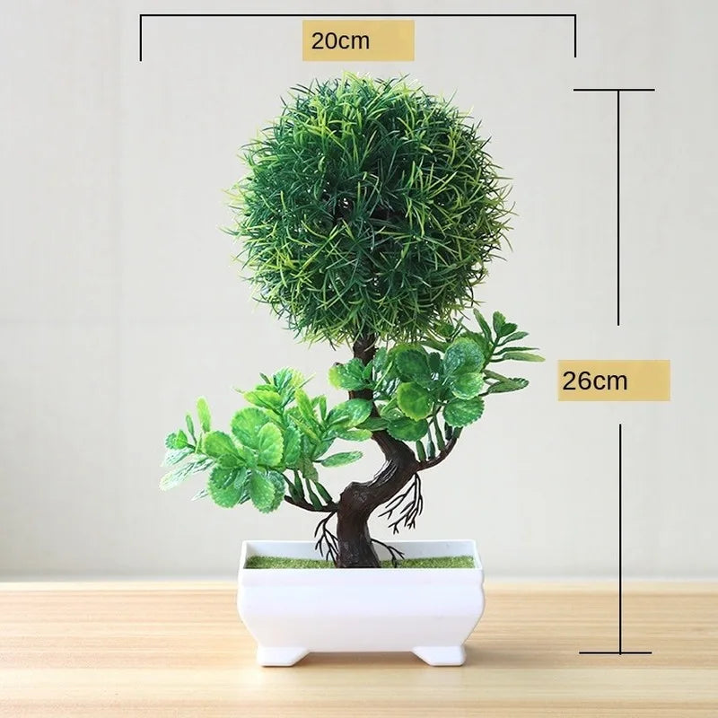 Mini Bonsai Plante i Plast til Skrivebordsdekoration