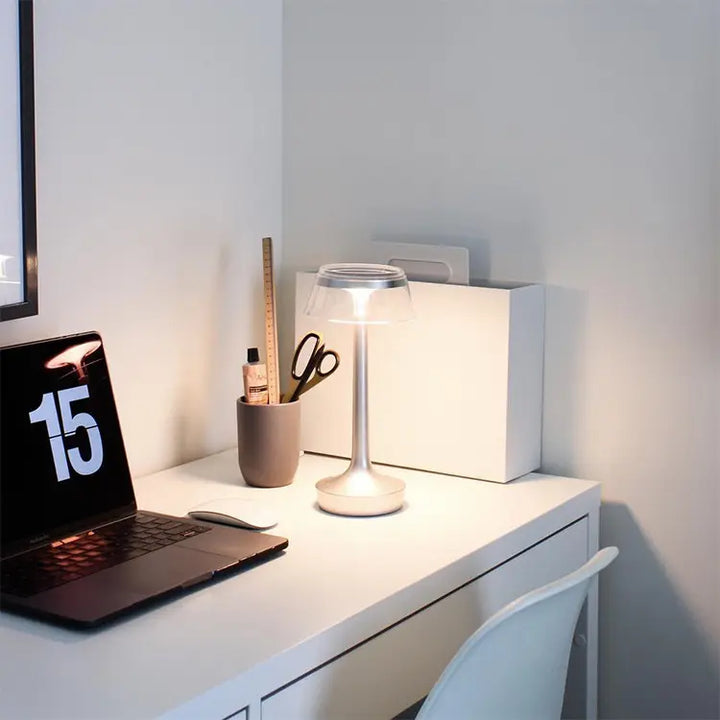 Genopladelig Touch Control Bordlampe i Krystaldesign