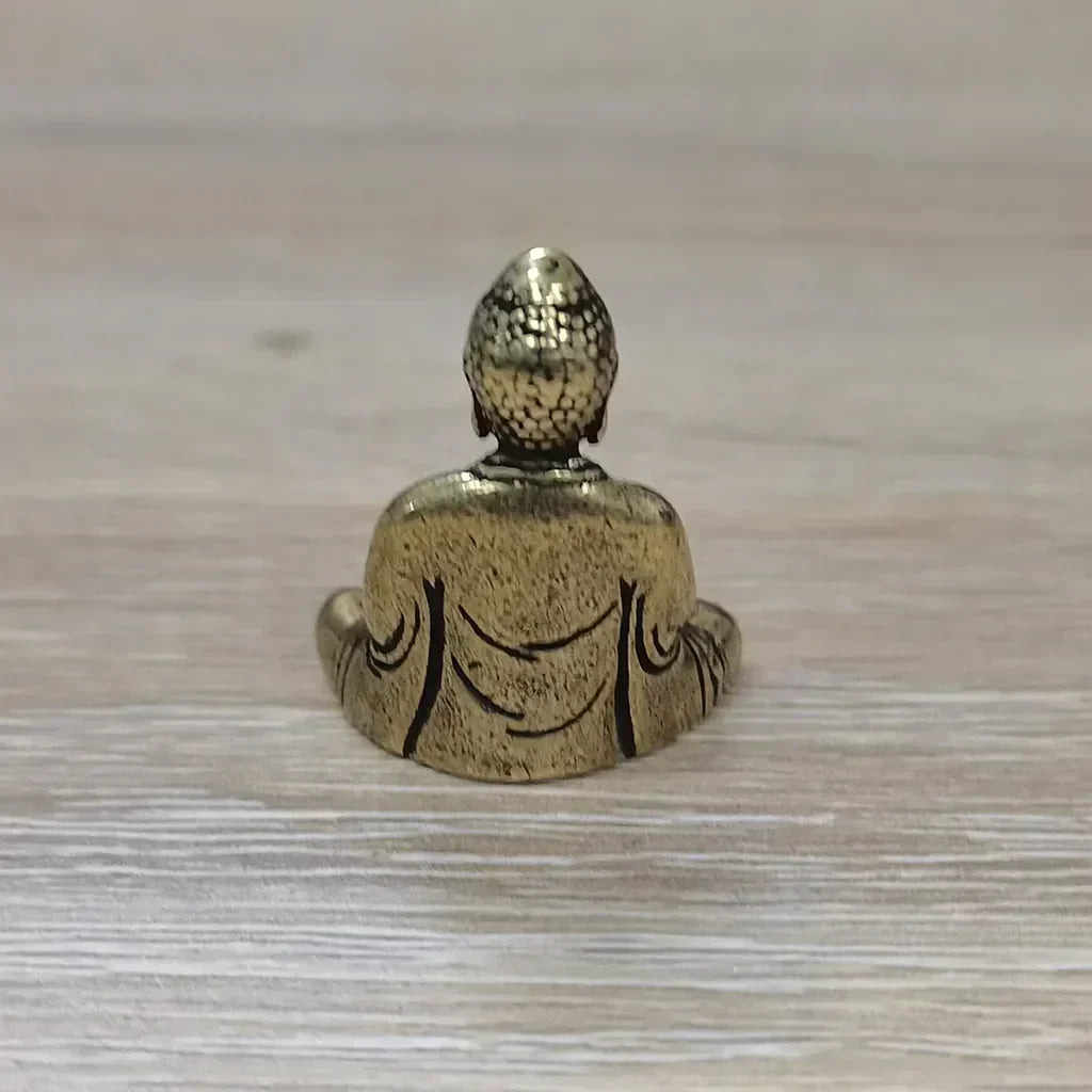 Mini Messing Buddha Statuer - Sæt af 10 til Kontorindretning