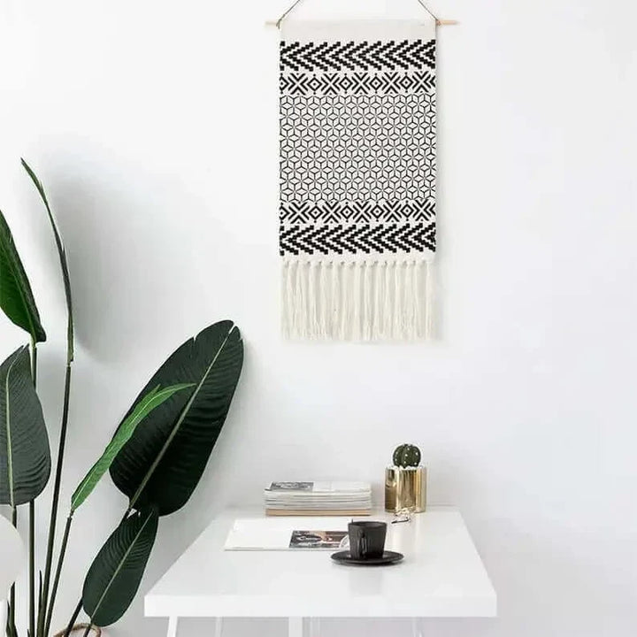 Håndlavet Bomulds Makramé Vægophæng 50x70 cm