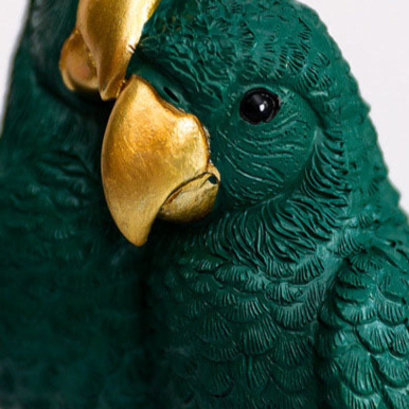 Dekorativ Lovebird Skulptur i Metal og Harpiks