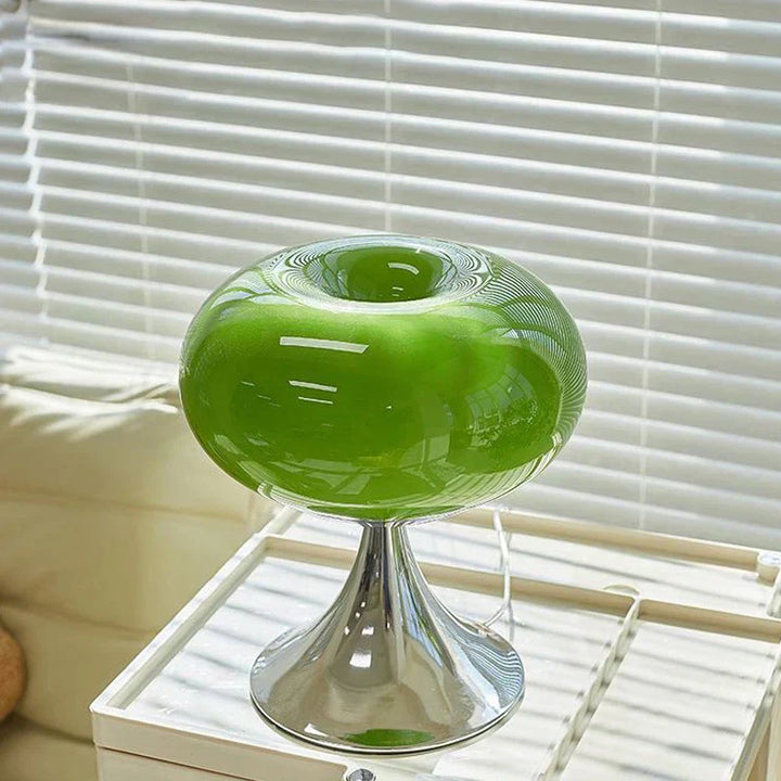 Æbleformet Glas Bordlampe med Varm Nostalgisk Belysning