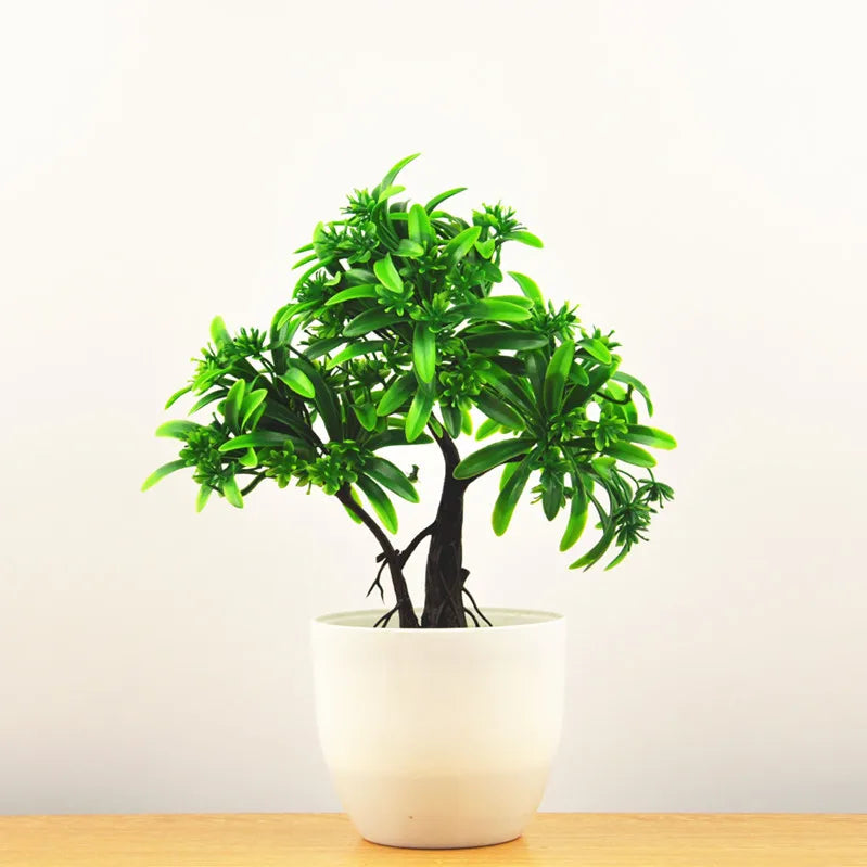 Mini Bonsai Plante i Plast til Skrivebordsdekoration