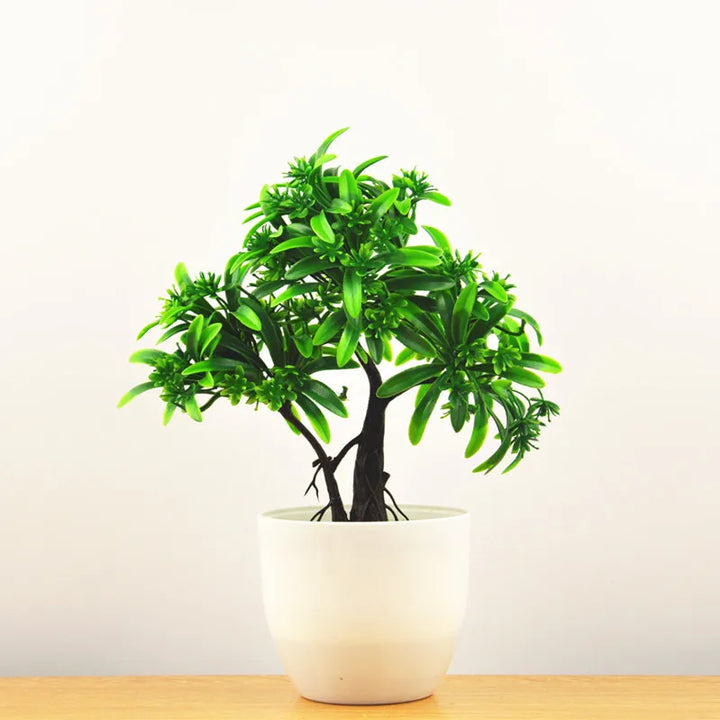 Mini Bonsai Plante i Plast til Skrivebordsdekoration