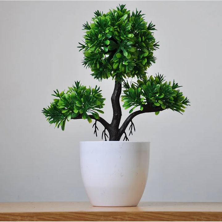 Mini Bonsai Plante i Plast til Skrivebordsdekoration