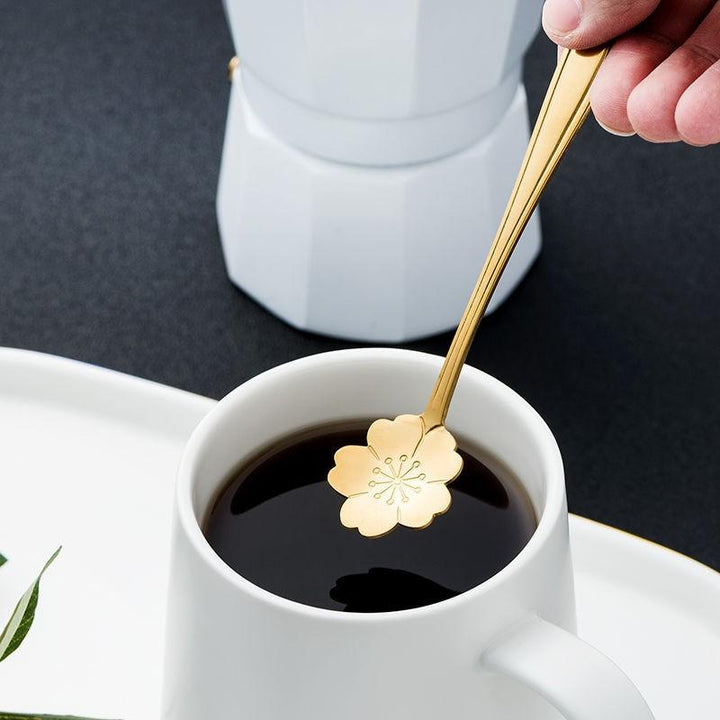 Blomsterdesign Teaspoons i Rustfrit Stål - 8 Stk