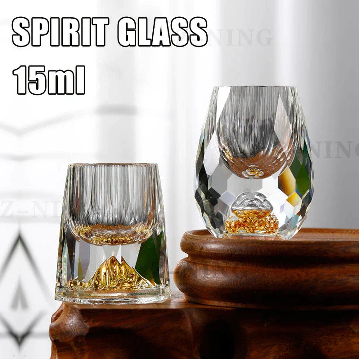 Blyfrit Krystal Whiskey Glas med 24K Guldblad Finish