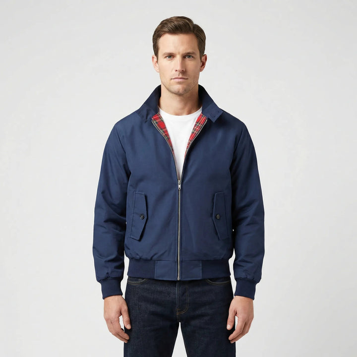 Harrington Jacke med Reißverschluss og Stehkragen
