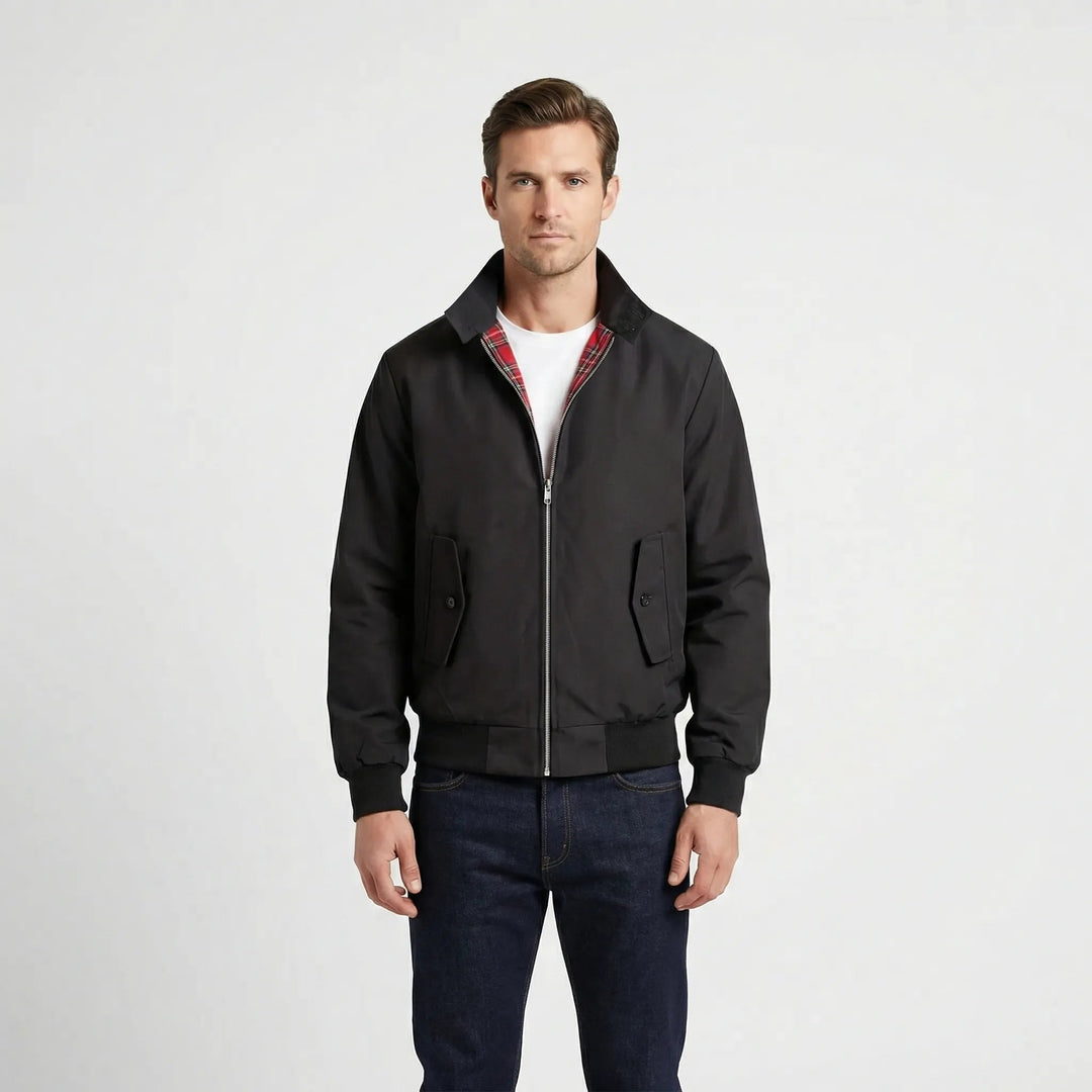 Harrington Jacke med Reißverschluss og Stehkragen