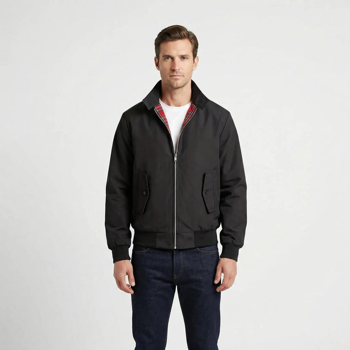 Harrington Jacke med Reißverschluss og Stehkragen