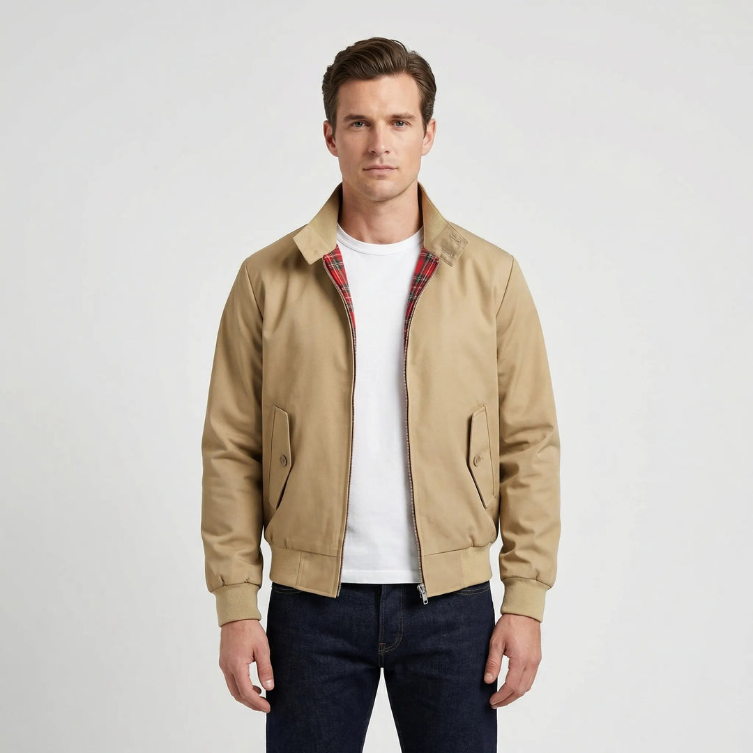 Harrington Jacke med Reißverschluss og Stehkragen
