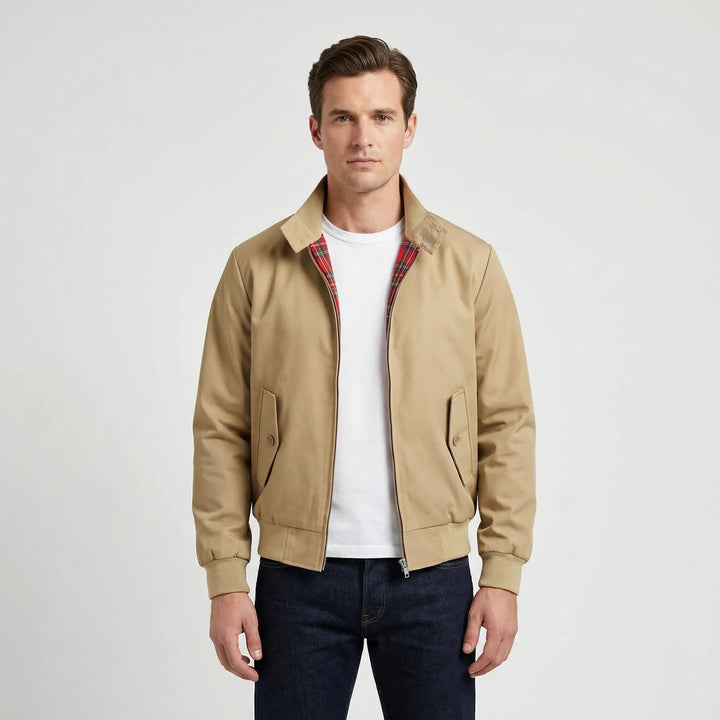 Harrington Jacke med Reißverschluss og Stehkragen