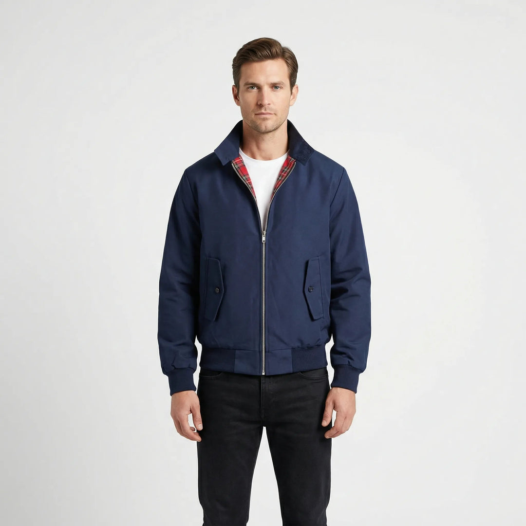 Harrington Jacke med Reißverschluss og Stehkragen