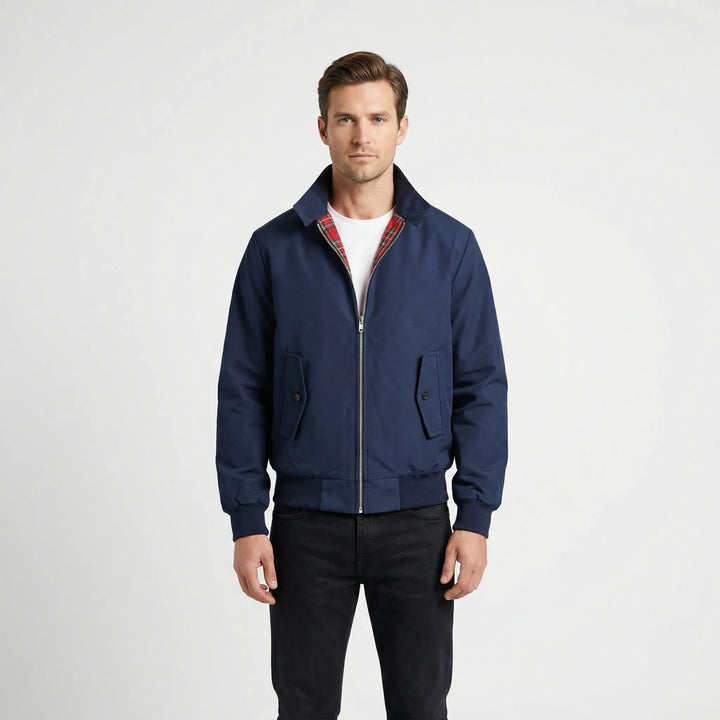 Harrington Jacke med Reißverschluss og Stehkragen