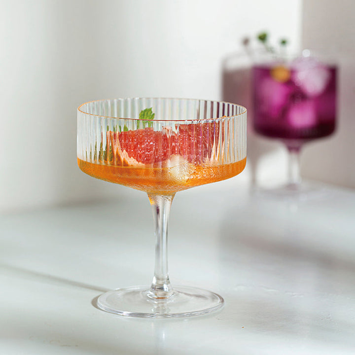 Elegant Flad Coupe Glas i Blyfrit Krystal