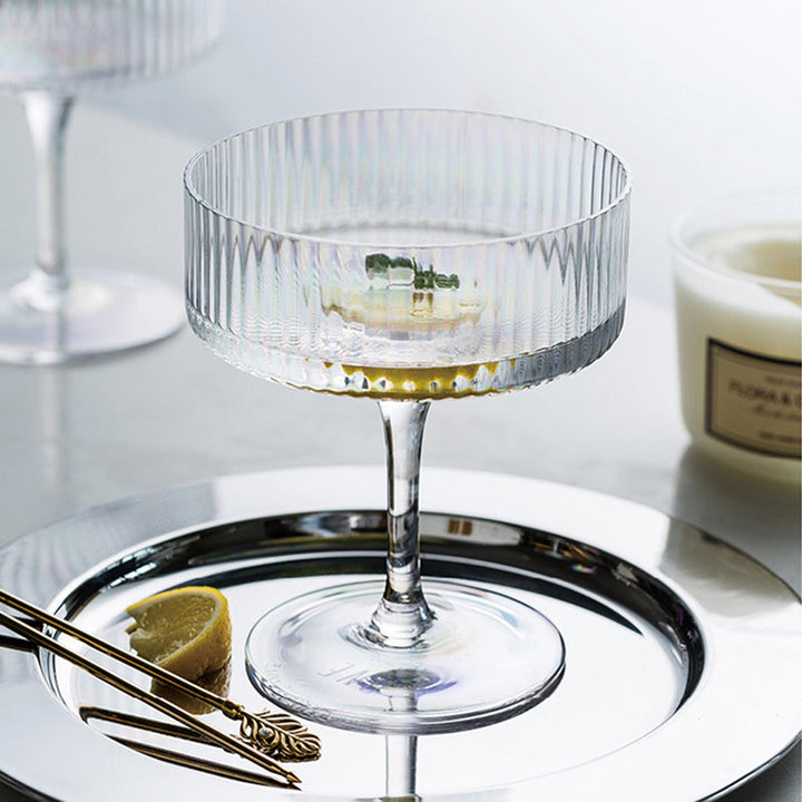Elegant Flad Coupe Glas i Blyfrit Krystal