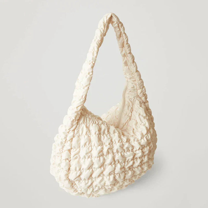 Rummelig X-Large Quilted Skuldertaske i Nylon
