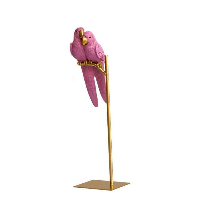 Dekorativ Lovebird Skulptur i Metal og Harpiks