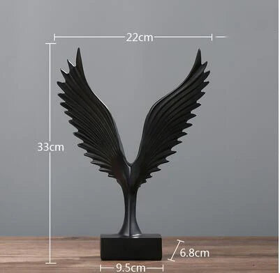 Elegant Ørneskulptur i Guld og Sort Harpiks