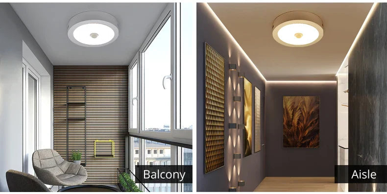 LED Loftlampe med Bevægelsessensor i Aluminium