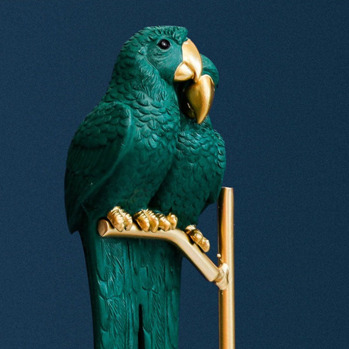 Dekorativ Lovebird Skulptur i Metal og Harpiks