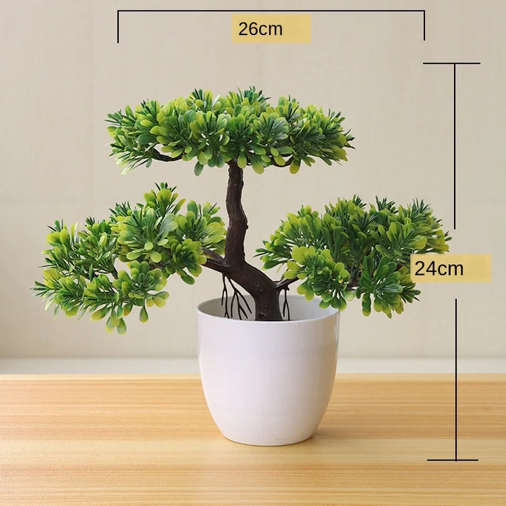 Mini Bonsai Plante i Plast til Skrivebordsdekoration