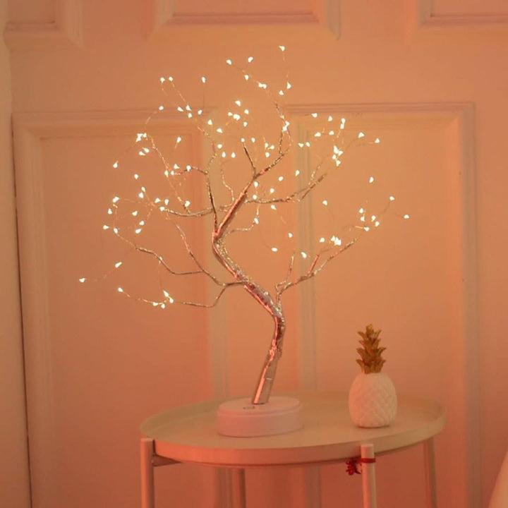 Justerbar Bonsai Træ Bordlampe med Varmt Lys