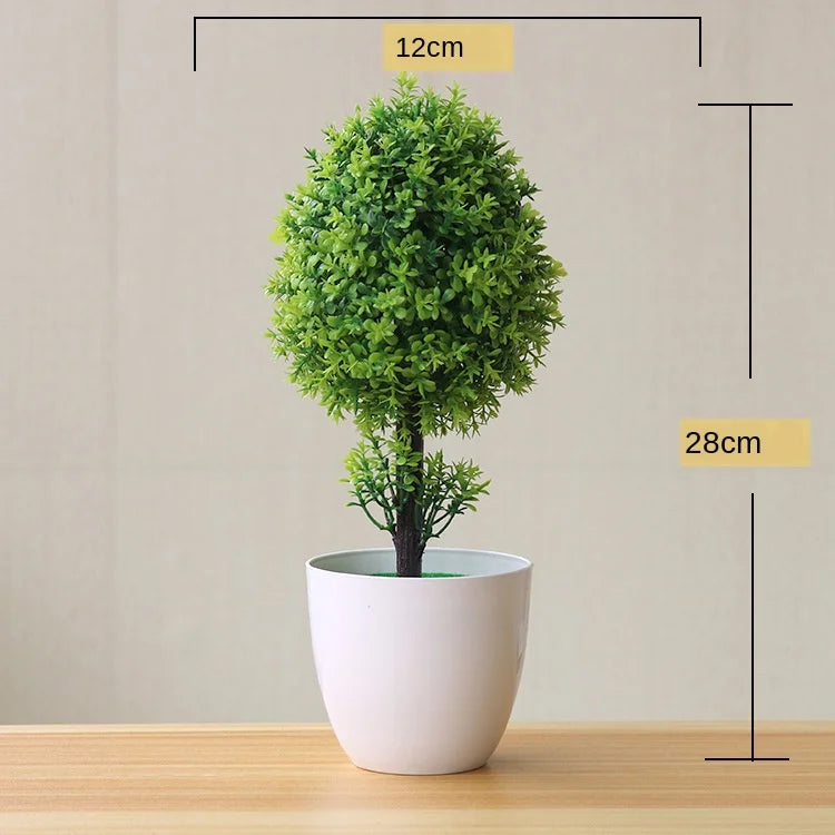 Mini Bonsai Plante i Plast til Skrivebordsdekoration