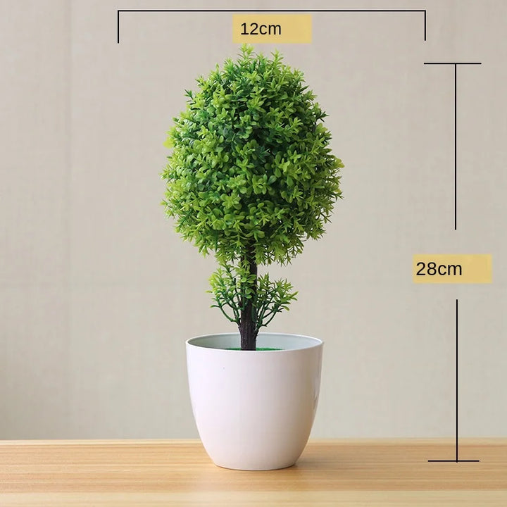 Mini Bonsai Plante i Plast til Skrivebordsdekoration