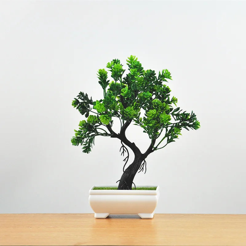 Mini Bonsai Plante i Plast til Skrivebordsdekoration