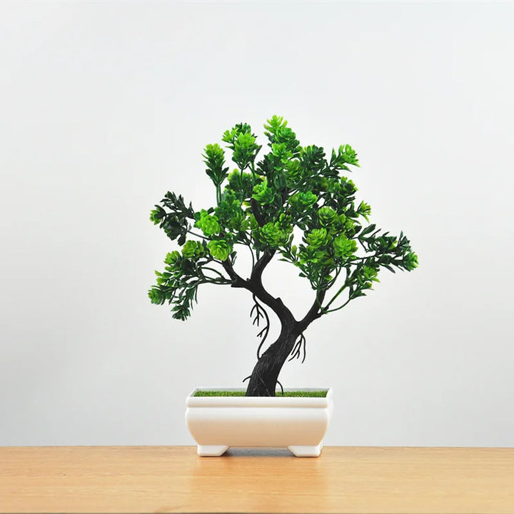 Mini Bonsai Plante i Plast til Skrivebordsdekoration