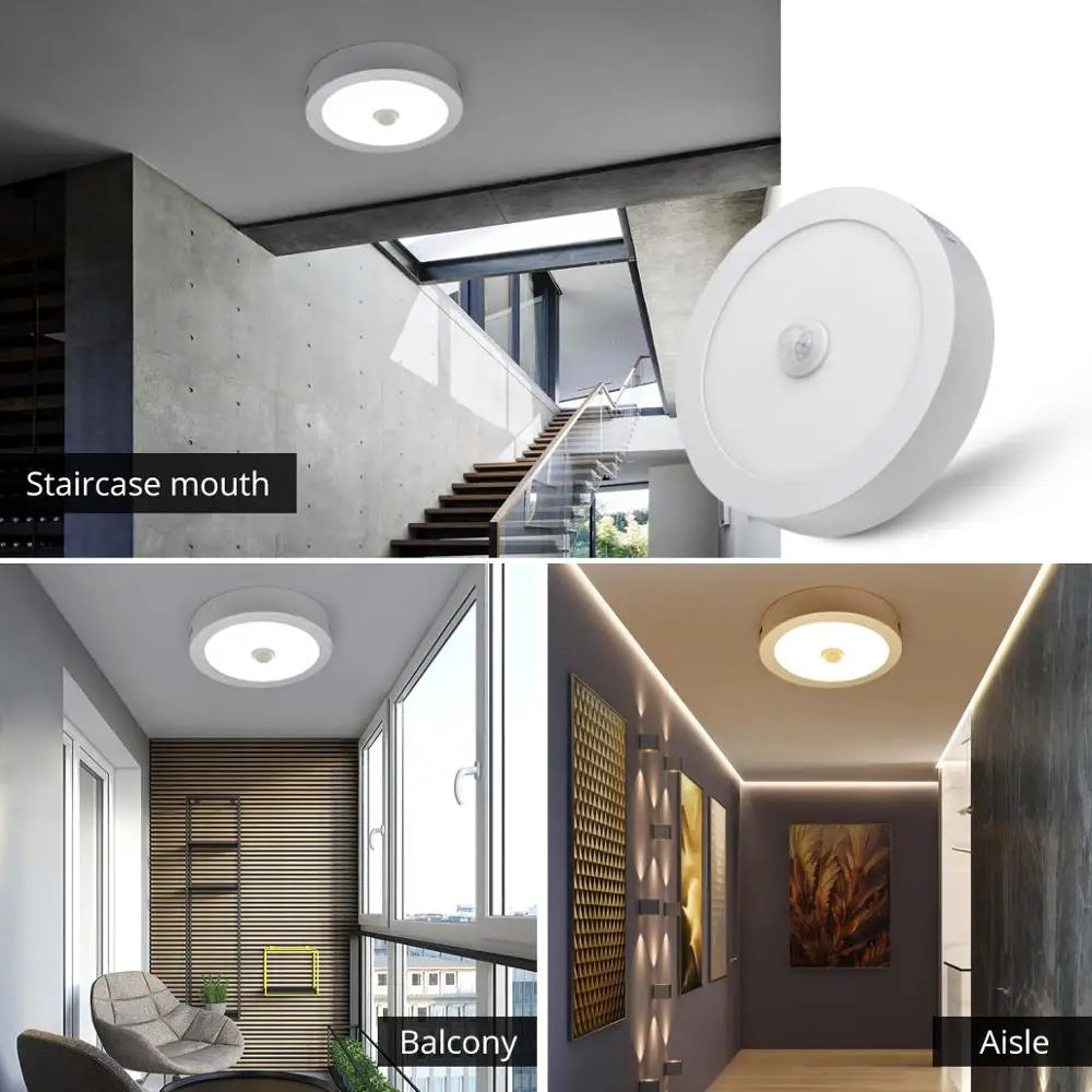 LED Loftlampe med Bevægelsessensor i Aluminium