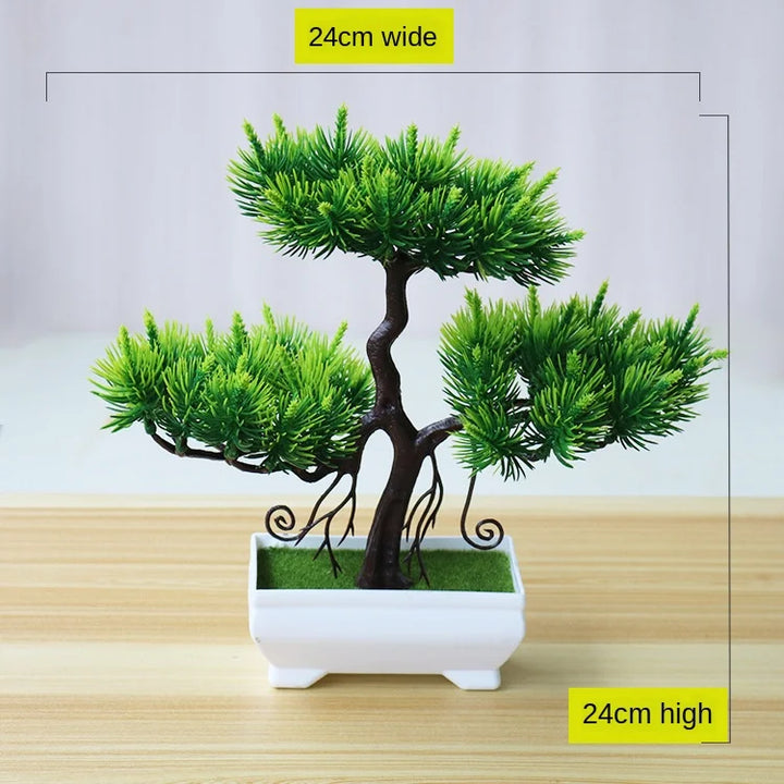 Mini Bonsai Plante i Plast til Skrivebordsdekoration