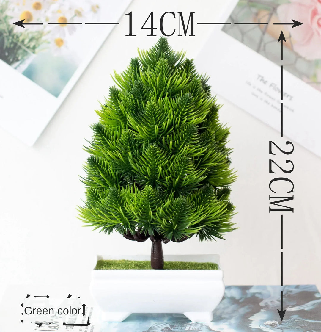 Mini Bonsai Plante i Plast til Skrivebordsdekoration