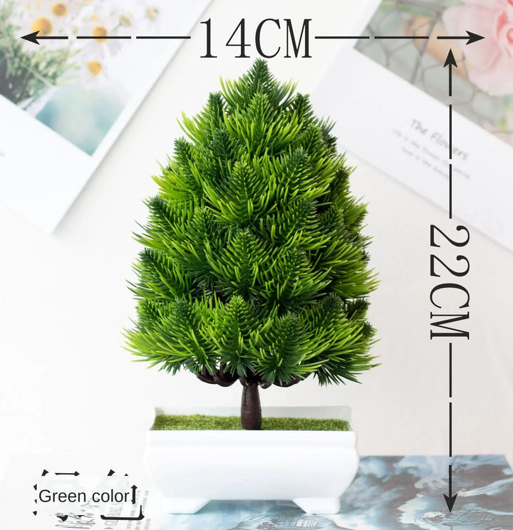 Mini Bonsai Plante i Plast til Skrivebordsdekoration