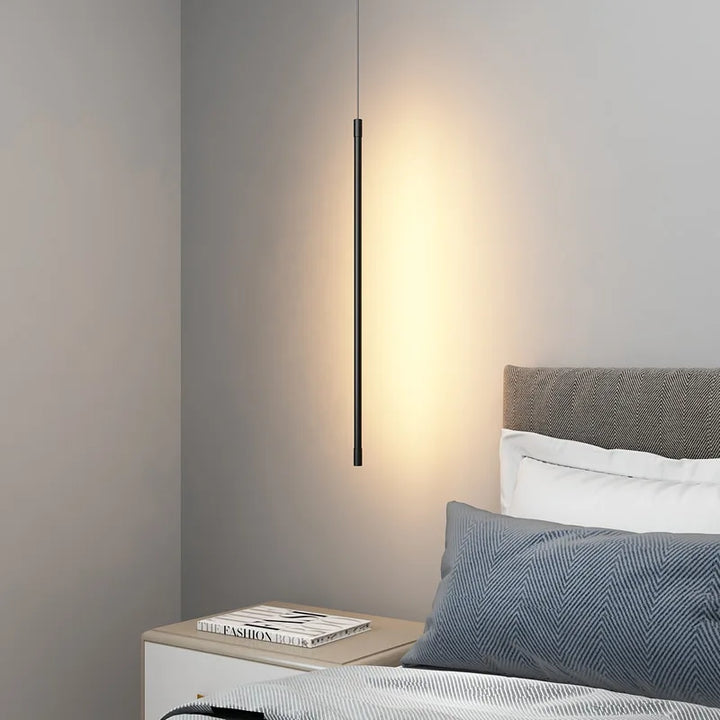 Minimalistisk Sort LED Pendellampe med 16W Indbygget Lys