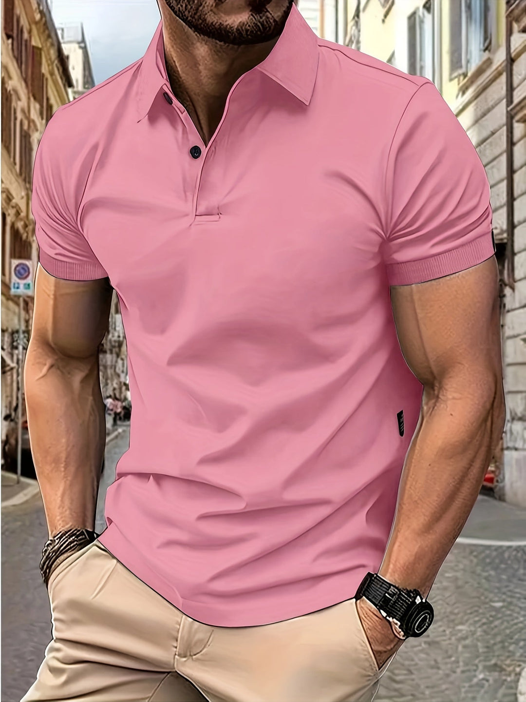 Slim Fit Poloshirt med Kent-krave