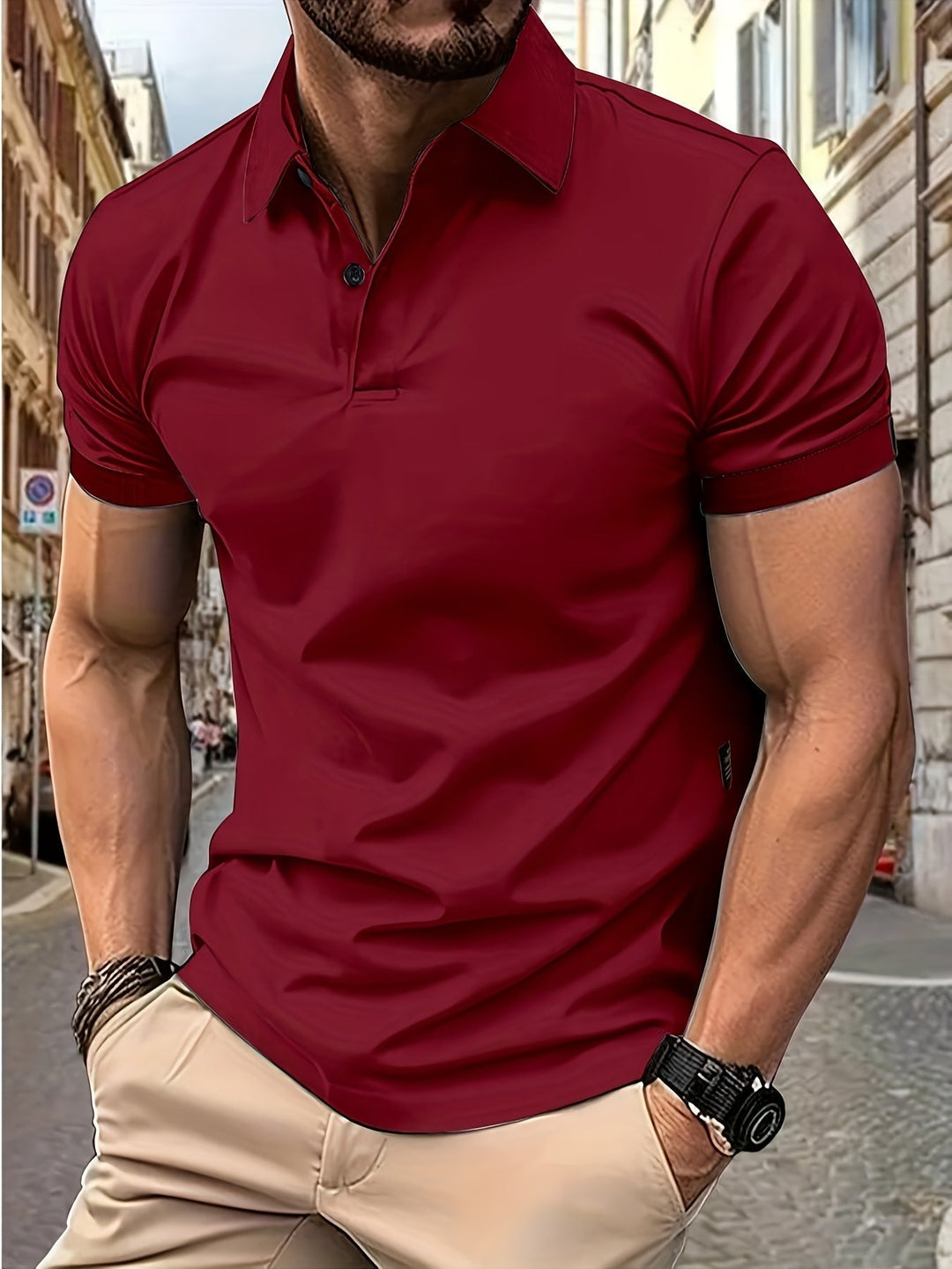 Slim Fit Poloshirt med Kent-krave